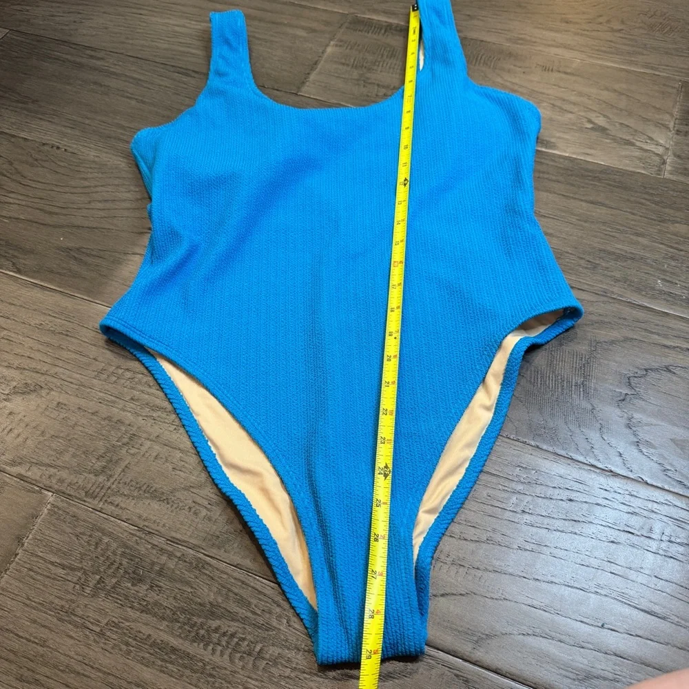 NEW Cotton On Blue One Piece Swimsuit with Scoop‎ Neckline Size XL Ribbed